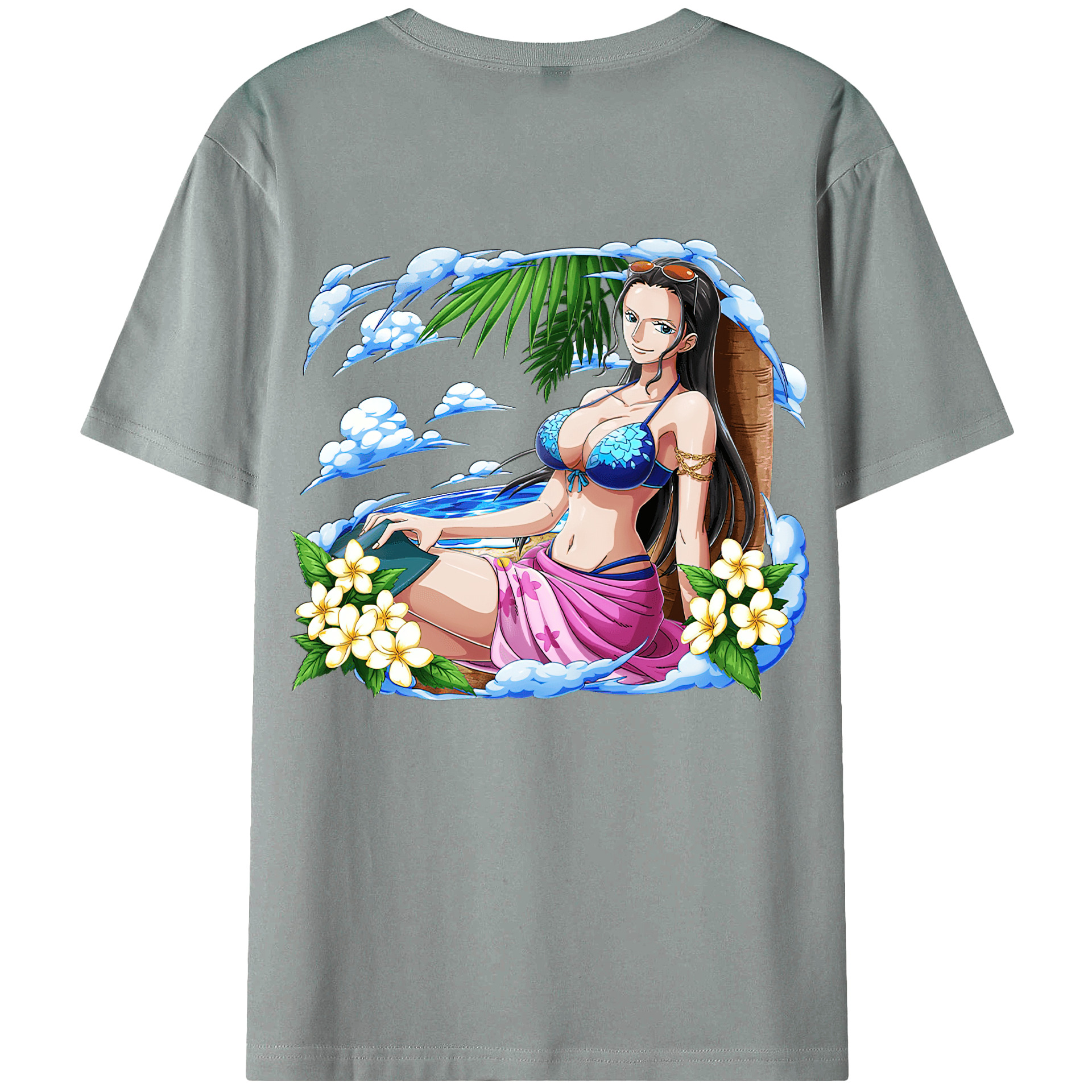 ワンピース ニコ・ロビン ONE PIECE Nico Robin 綿100％ メンズ半袖Tシャツ（バックプリント） 通気性